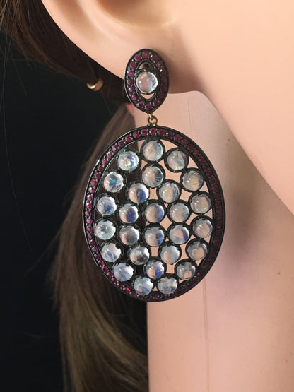 Ruby Natural   Rainbow Moon EARRINGS