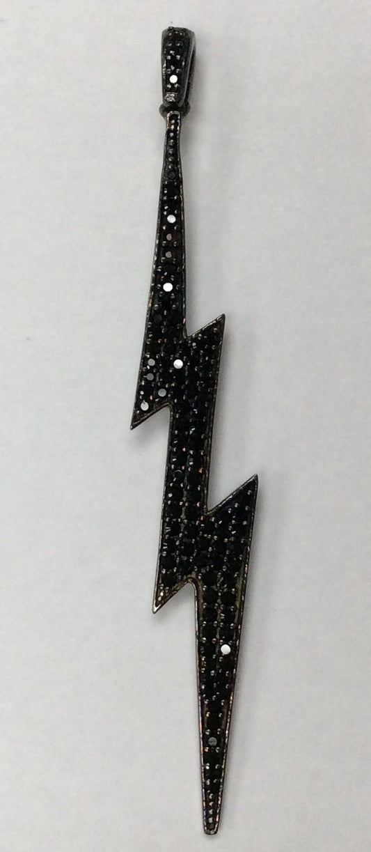 Lightning Black Spinel Charm