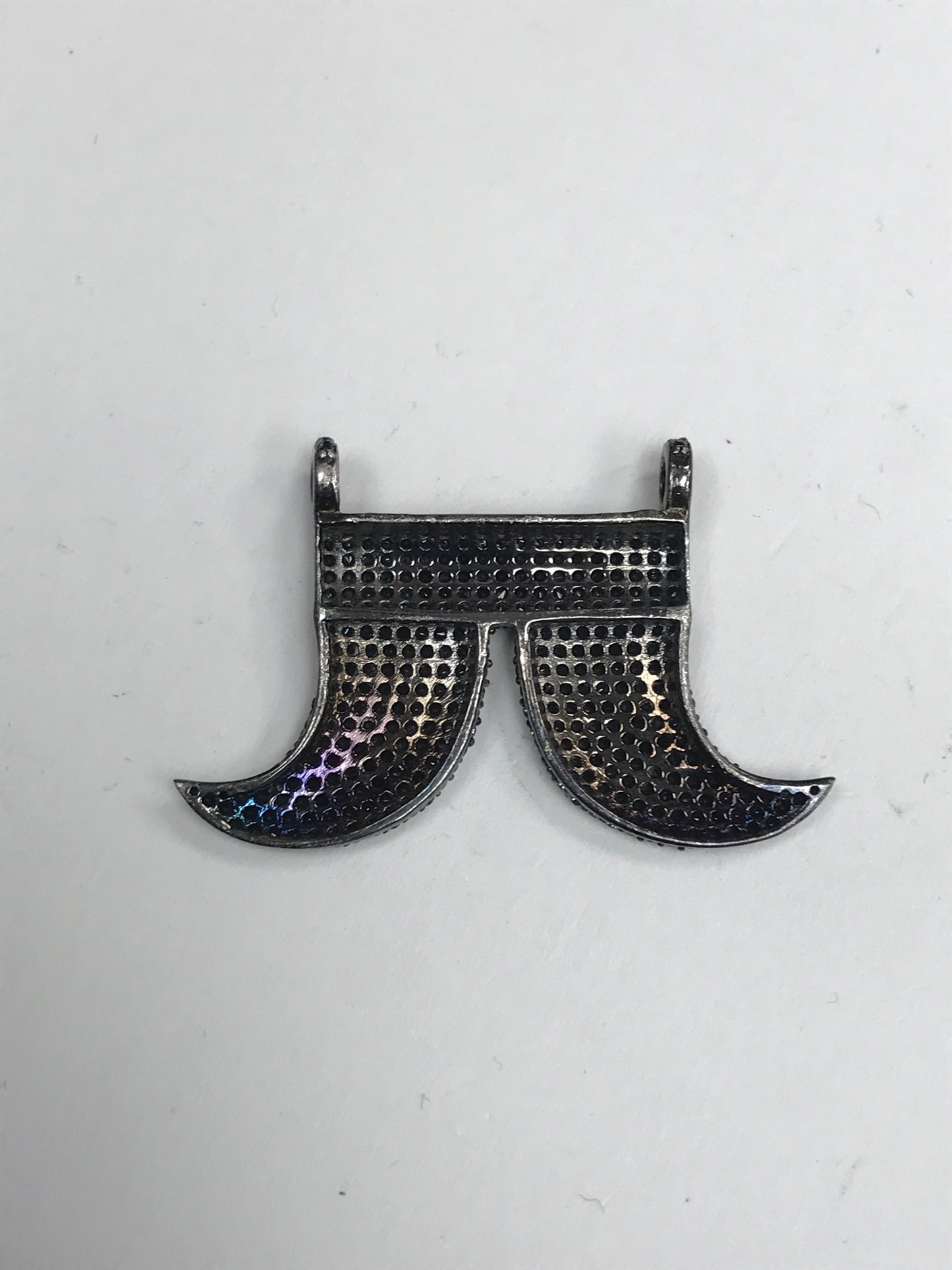 Horns Shaped Black Spinel Charm