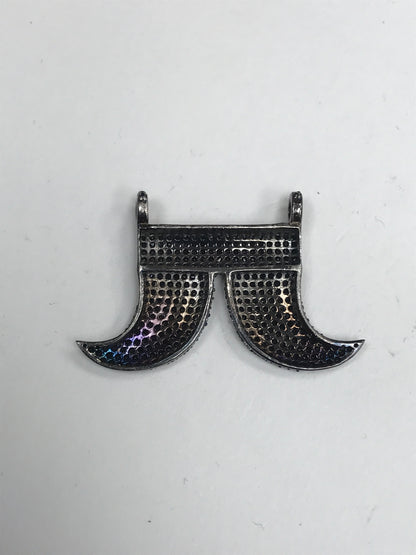 Horns Shaped Black Spinel Charm