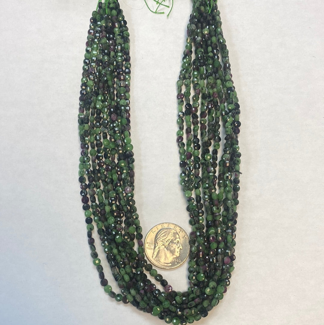 Zosite, Ruby Zosite Coin Facetted, Coin Facetted, Beads