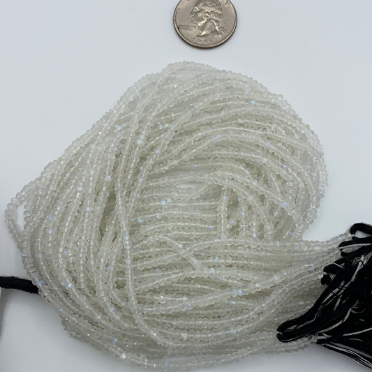 Moonstone, Rainbow Moonstone Beads Facetted 3-4mm