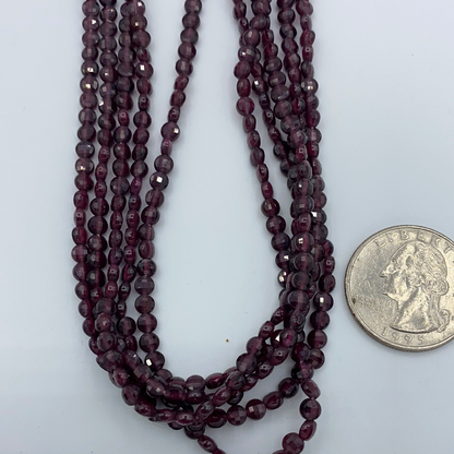 Garnet Faceted Beads Coin, Beads Coin Beads, Coin