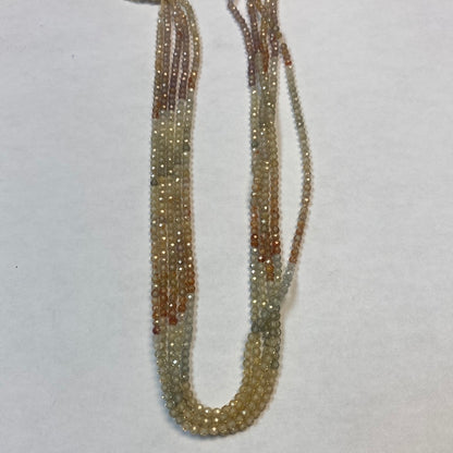 ZIRCON, MULTI ZIRCON BEADS ROUND FACETED 3-4MM
