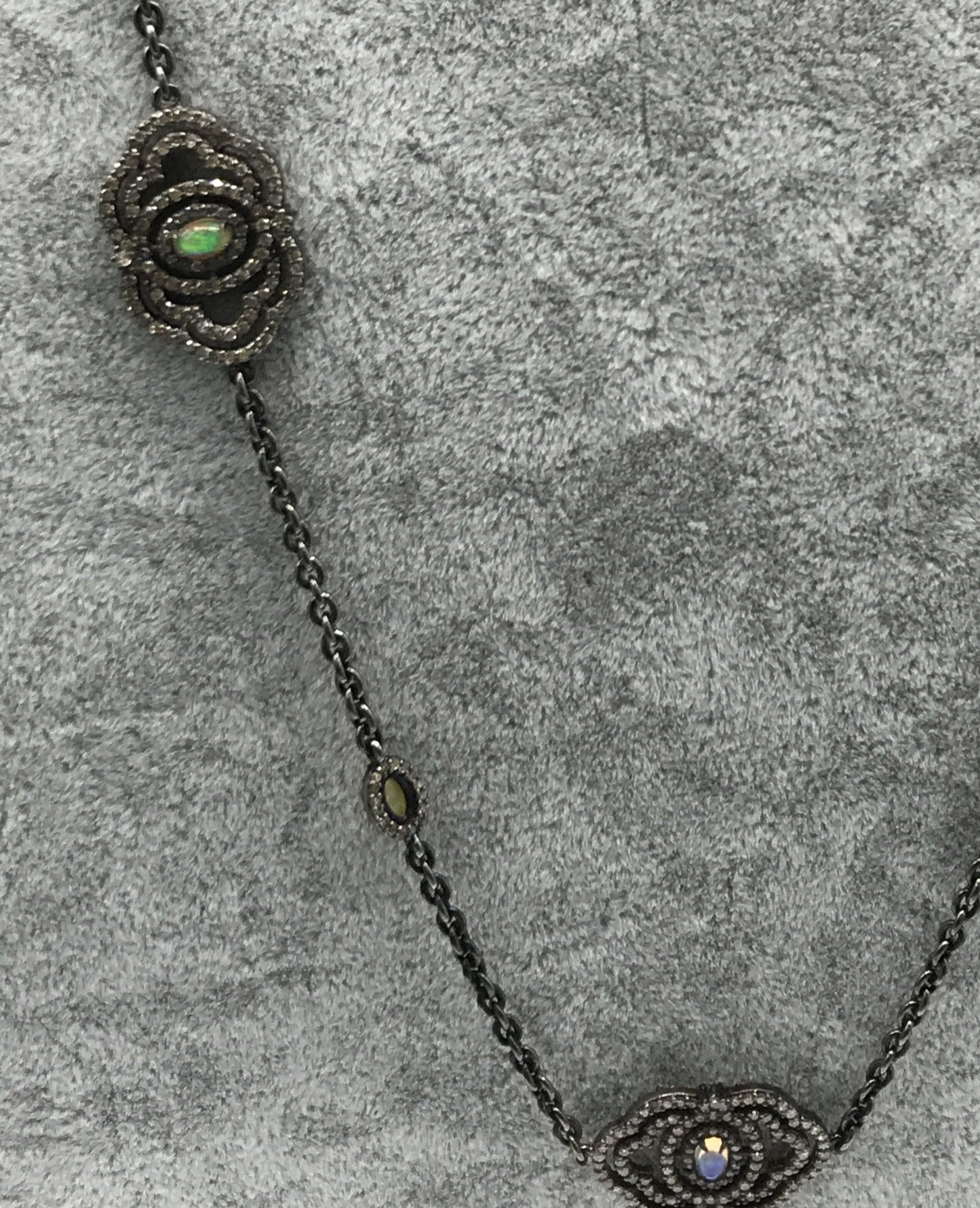 Opal Link Charm Necklace