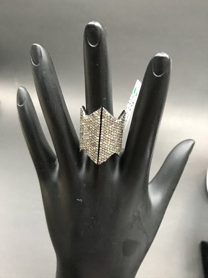 Diamond Silver Black Rhodium Ring