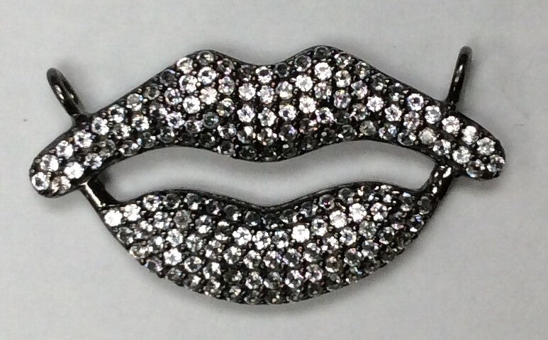 Lips White Topaz Charm