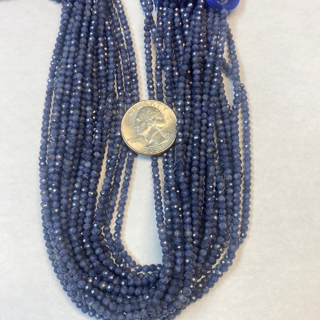 Sapphire, Blue Sapphire Beads Faceted Round, Round Faceted Beads,
