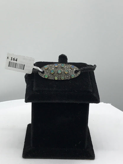 Oval Shape Opal and Diamond Marcame Bracelet