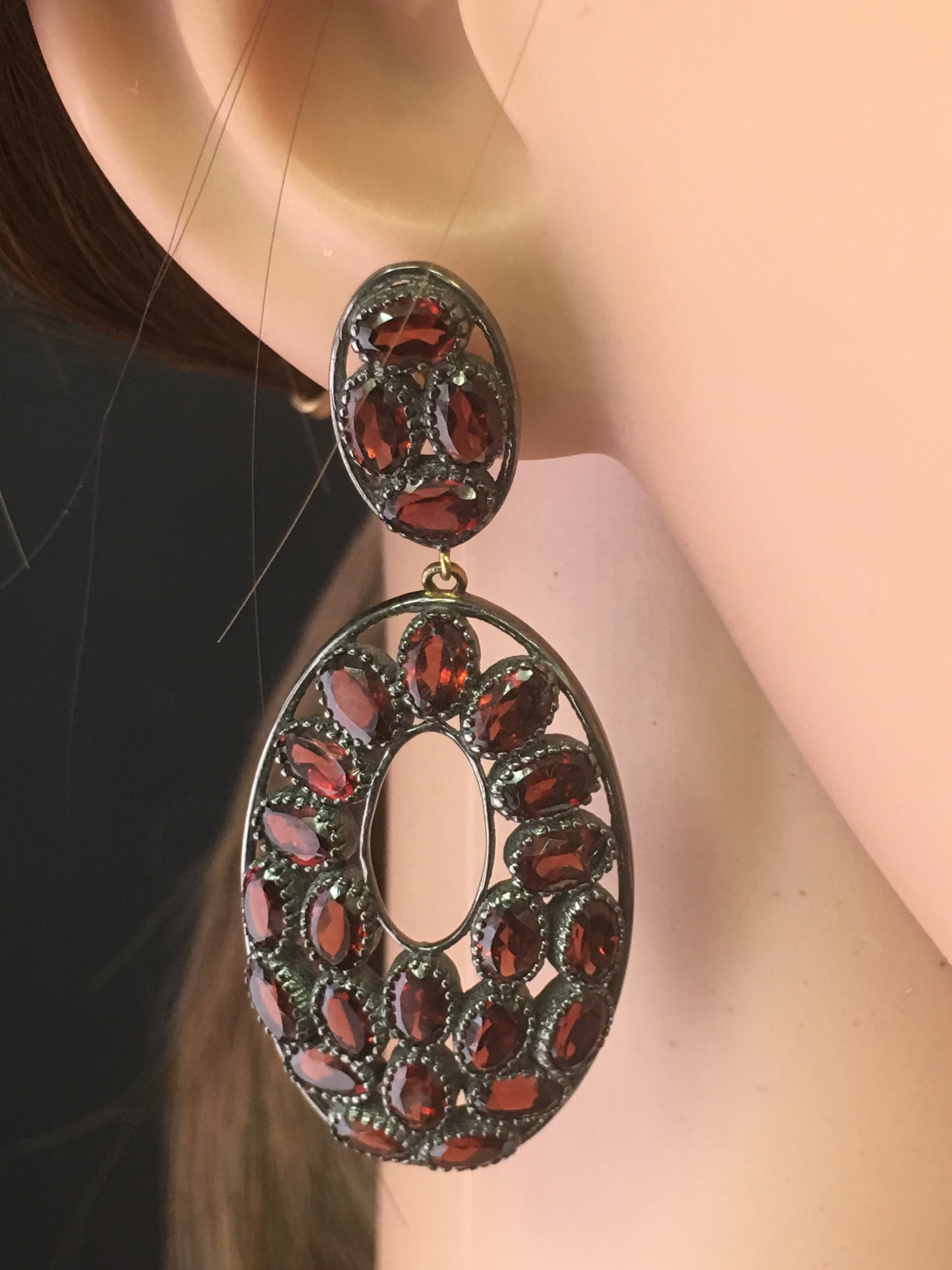 Oval Shape SterlingSilver Gemstone Earrings