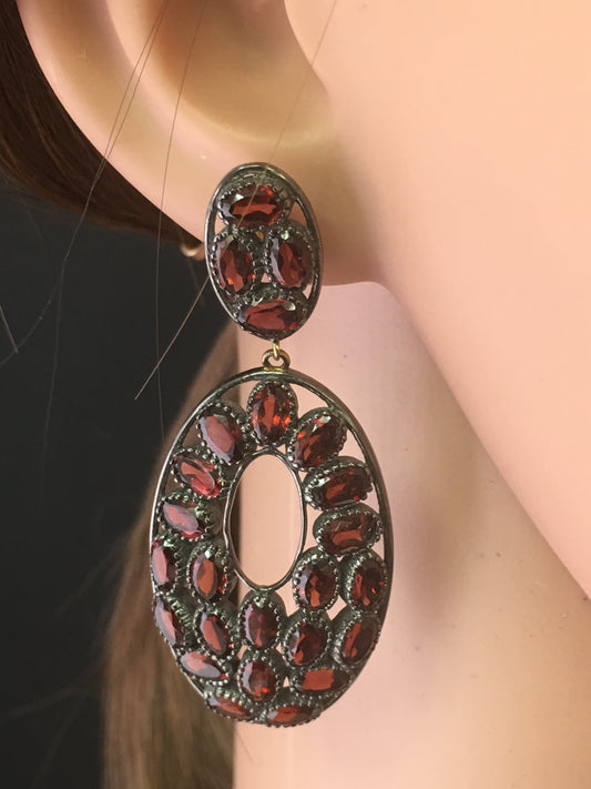 Oval Shape SterlingSilver Gemstone Earrings