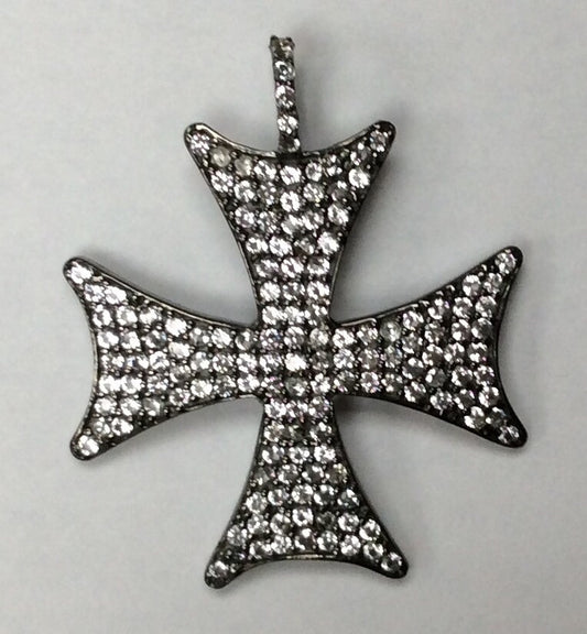 Cross White Topaz Charm