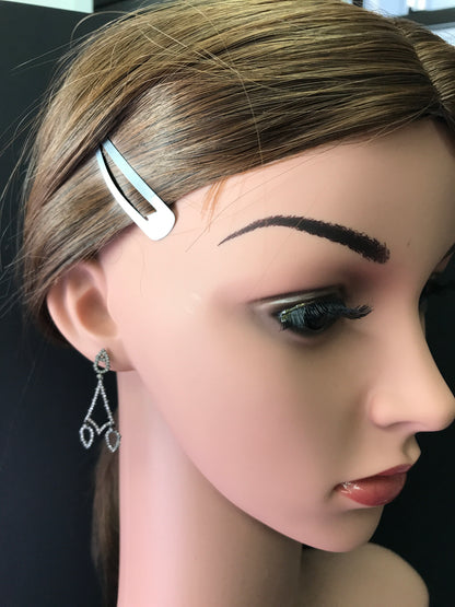 Diamond and Silver Black Rhodium Finish Earring