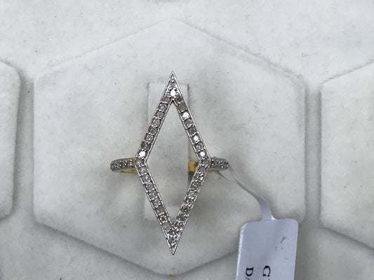 14k Solid Gold Rhombus Diamond Rings