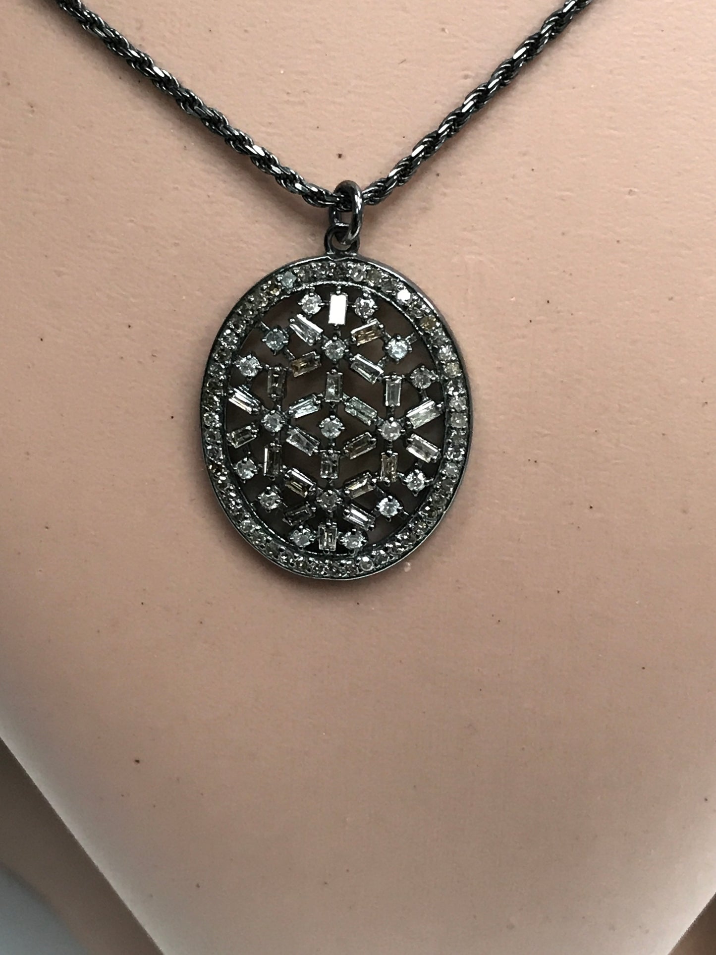 Oval Shape Diamond Pendant