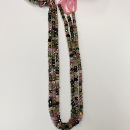 Tourmaline, Multi Tourmaline square, Tourmaline Beads facetted square