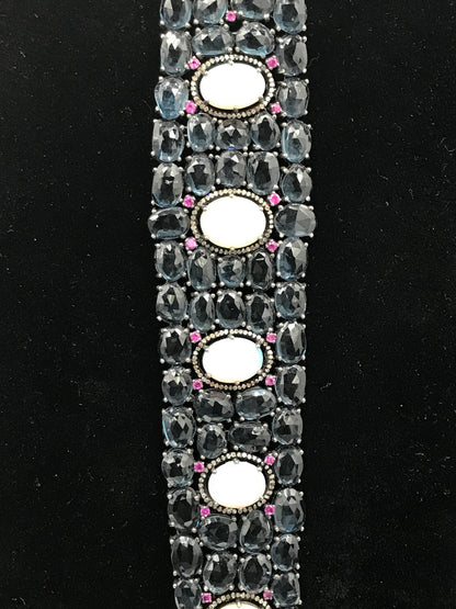 London Topaz and Opal Bracelet with Diamonds