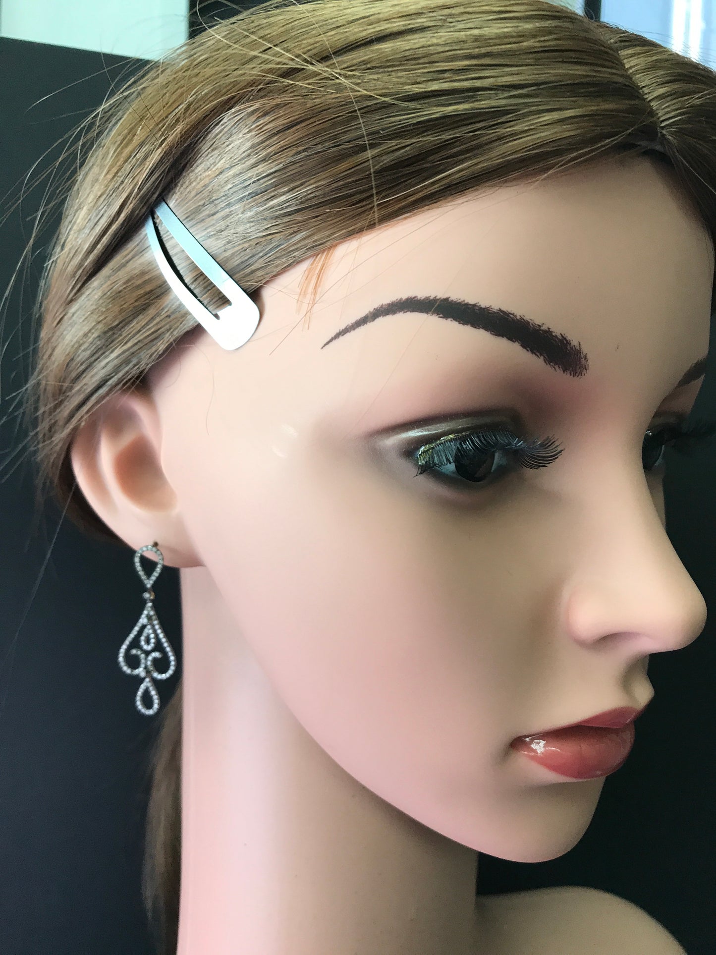 Diamond and Silver Black Rhodium Finish Earring