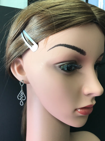 Diamond and Silver Black Rhodium Finish Earring