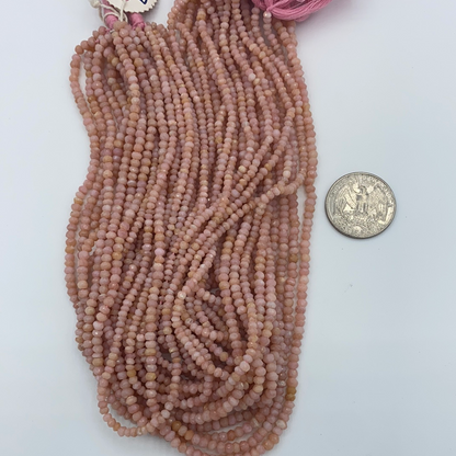 Opal, Pink Opal Roundel Beads Facetted 3-4mm