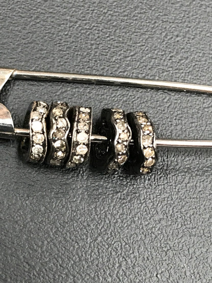 Wheel Shape Spacer Pave Diamond Beads