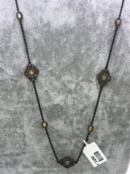 Opal and Diamond Designer long Chain Necklace