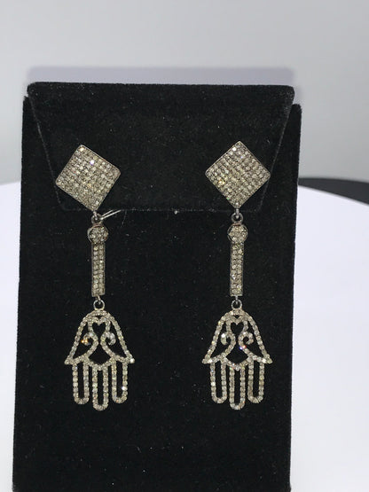 Hamsa Hand Diamond Earring