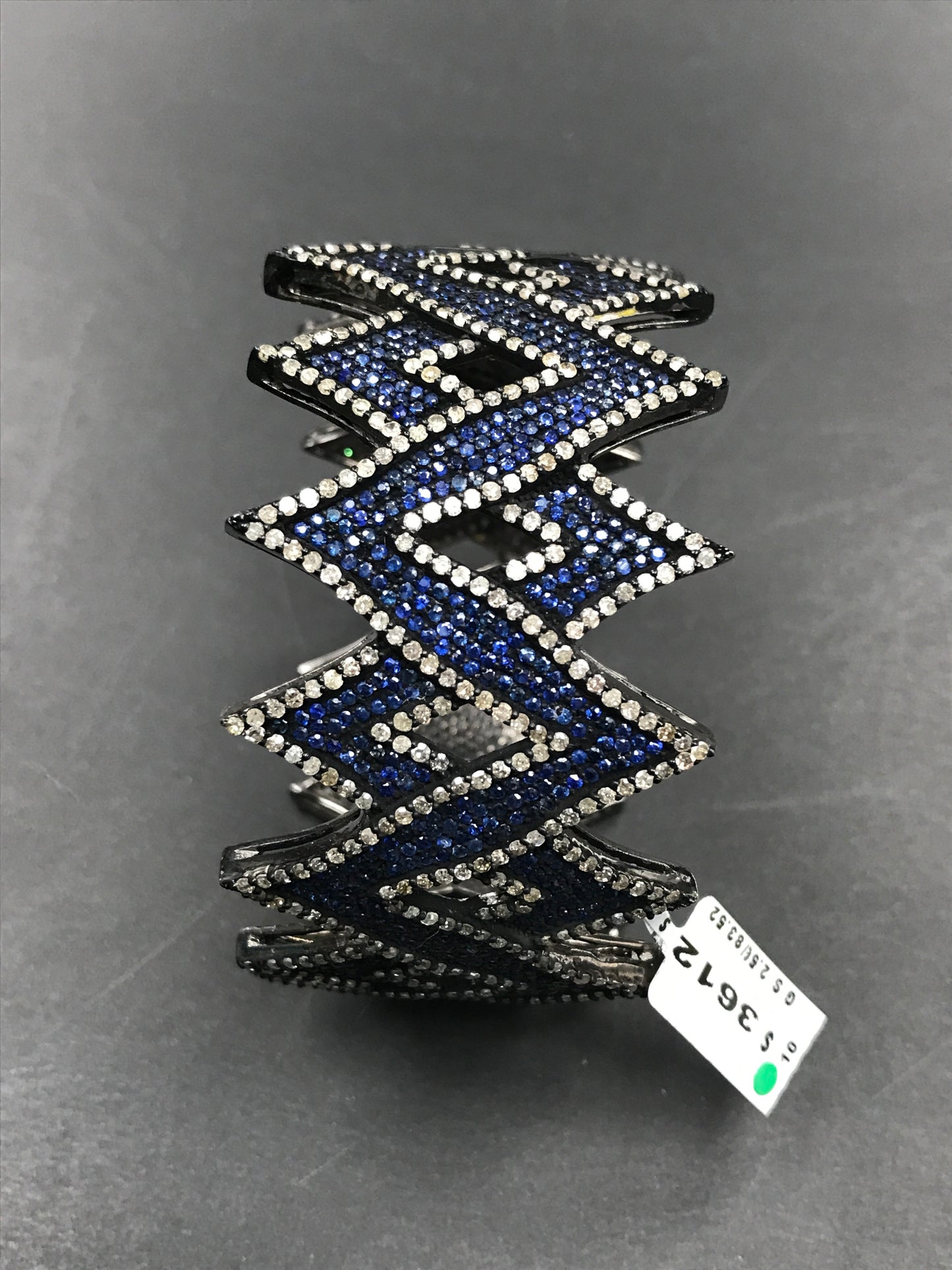 Diamond And Natural Blue Sapphire Bangles