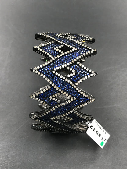 Diamond And Natural Blue Sapphire Bangles