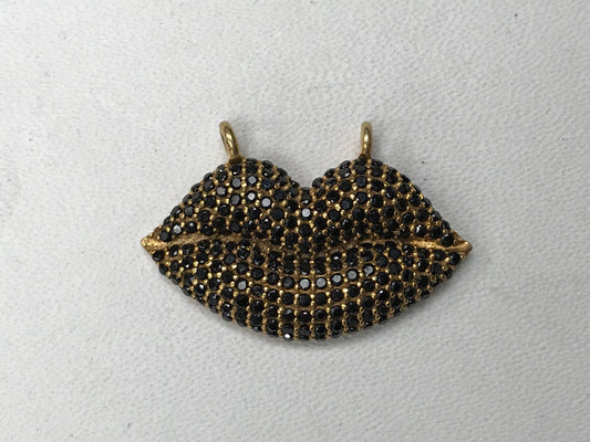 Lip Shape Black Spinal Pendants & Charms