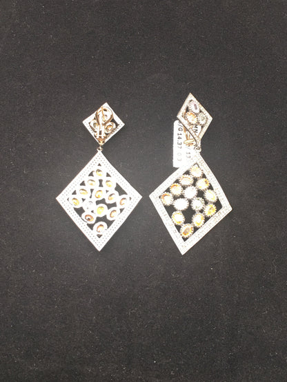 Diamond and Multi sapphire Earrings,