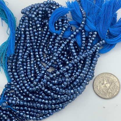 Pyrite Coated Beads Facetted 3-4mm