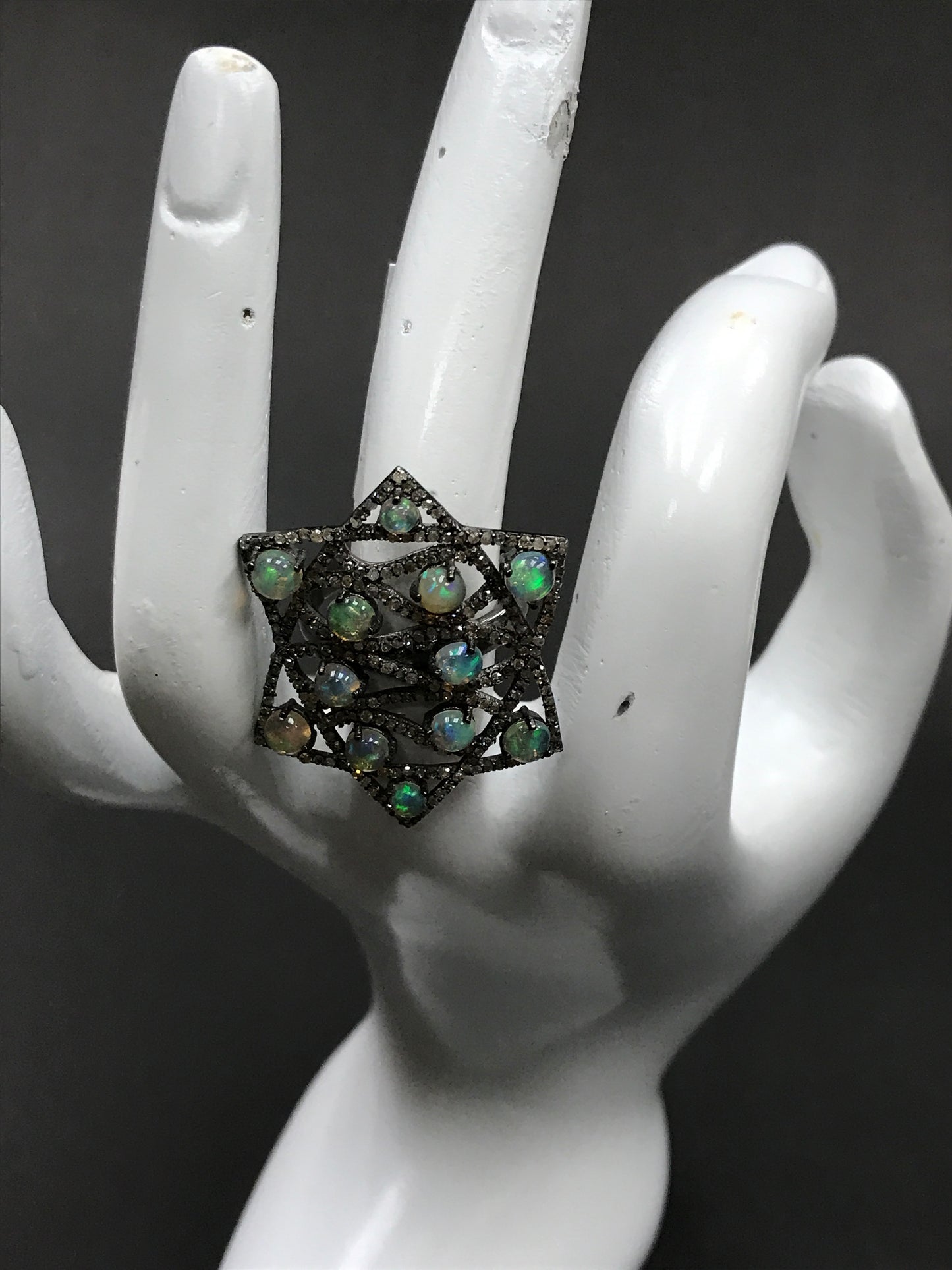 Star Pave Diamond Ring