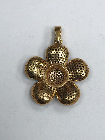 Flowers Black Spinel Charm, White Topaz Flowers Charm