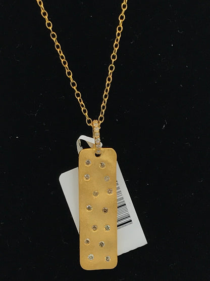 Rectangle Silver Pave Diamond Pendant