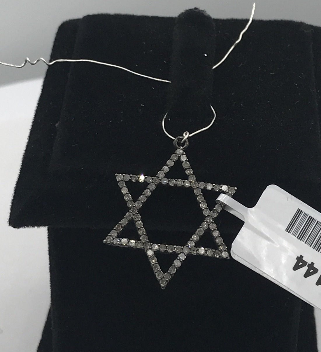 Diamond  Star of David Pendant, Pave Diamond Pendant,Pave Star of David Necklace, Approx 28 x 21mm. Sterling Silver