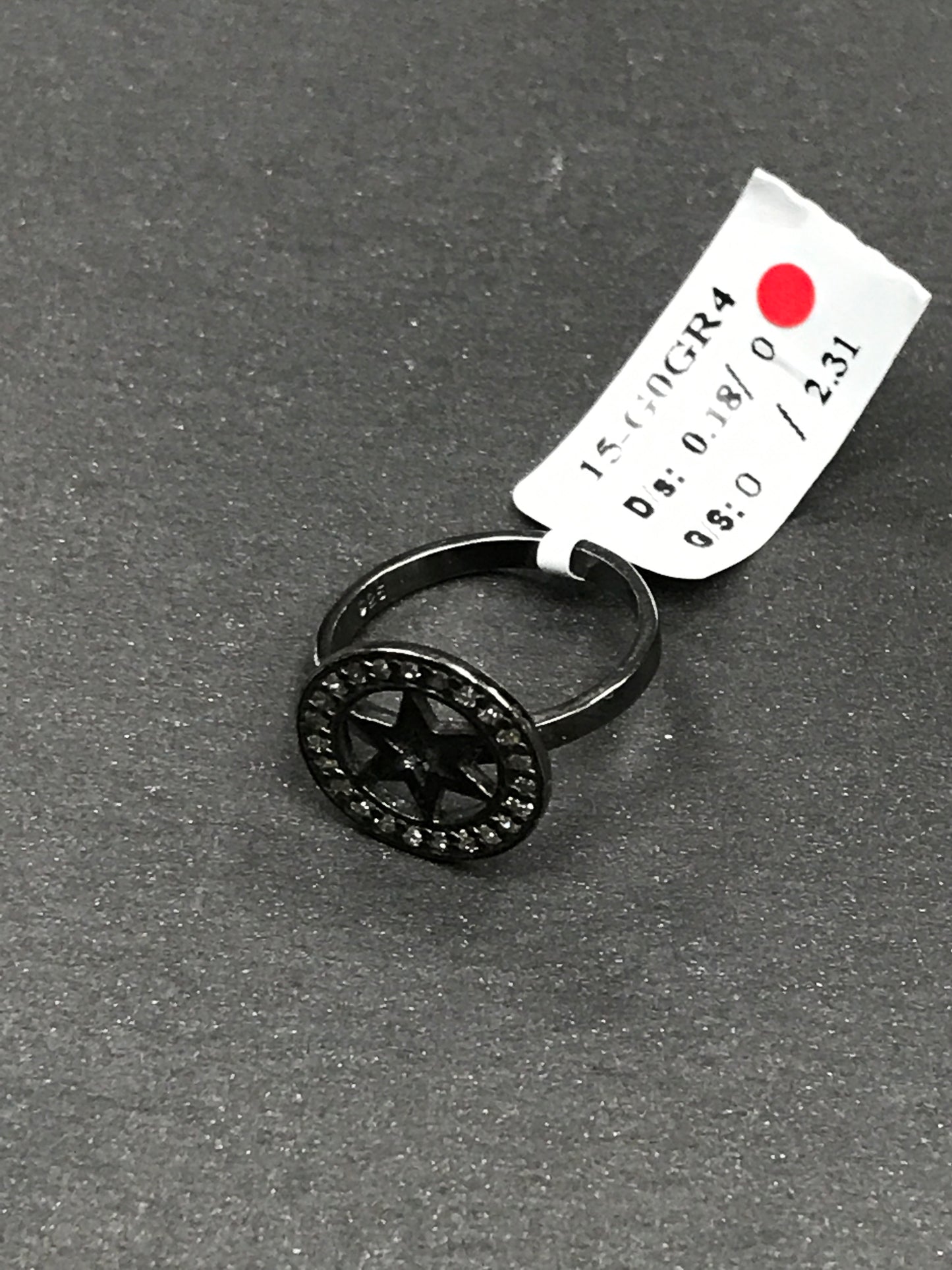 Diamond and Silver Black Rhodium Finish Ring
