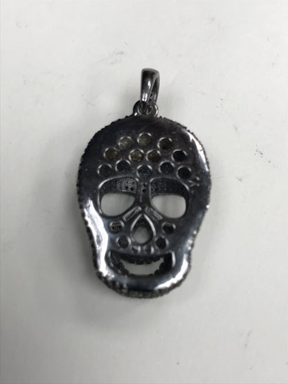 Diamond Charm .925 Oxidized Sterling Silver Diamond Charms, Genuine handmade pave diamond Charm Size Approx 1.0"(18 x 25 MM)
