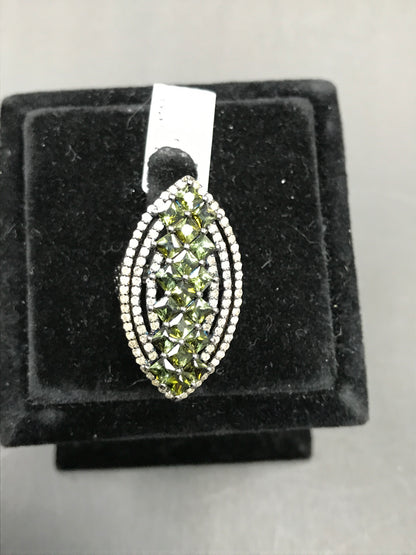 Diamond and Silver Tourmaline Ring