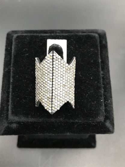 Diamond Silver Black Rhodium Ring