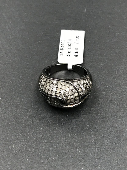 Diamond and Silver Rodium Finish Rings