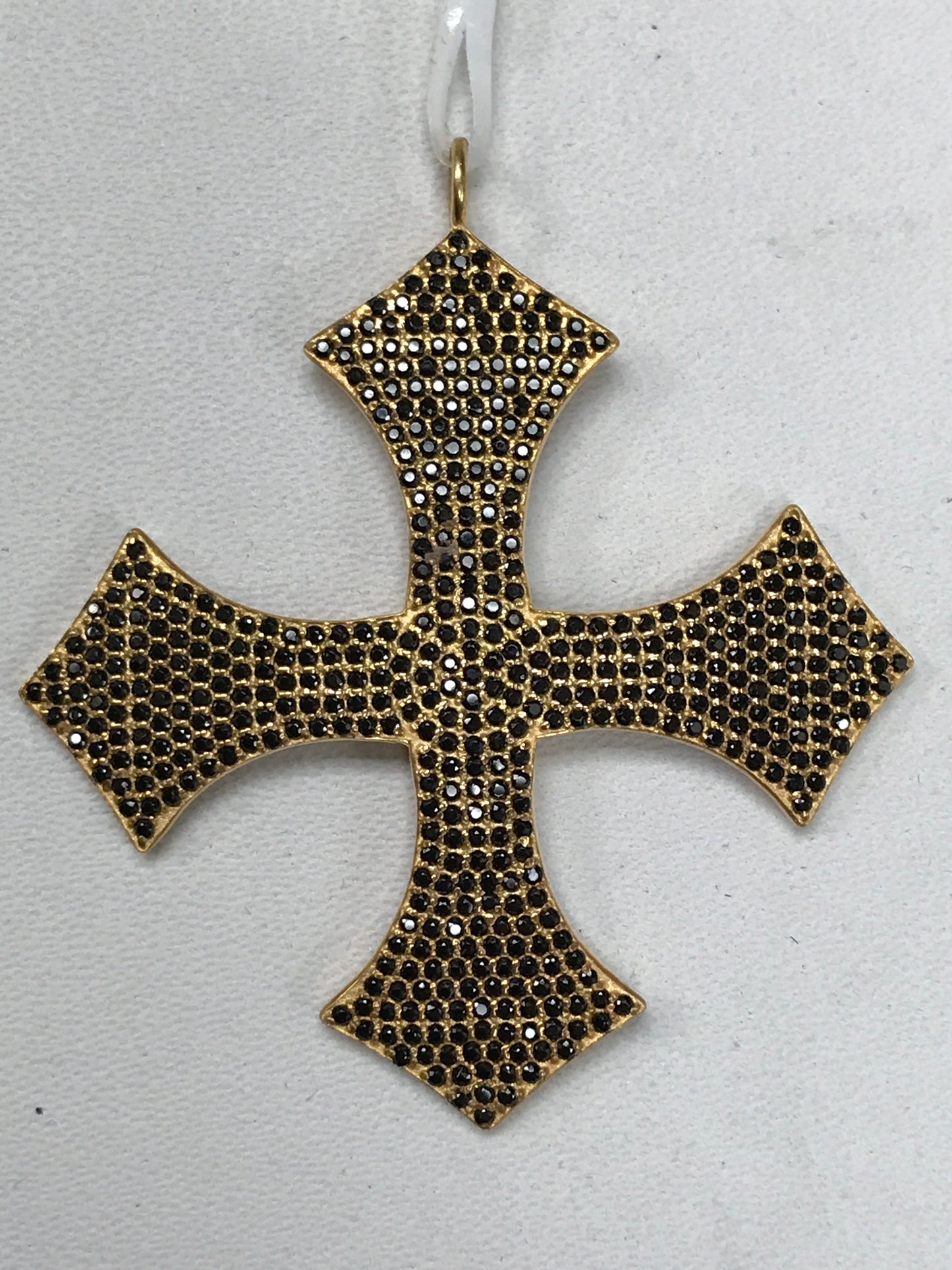 Cross Black Spinel Charm