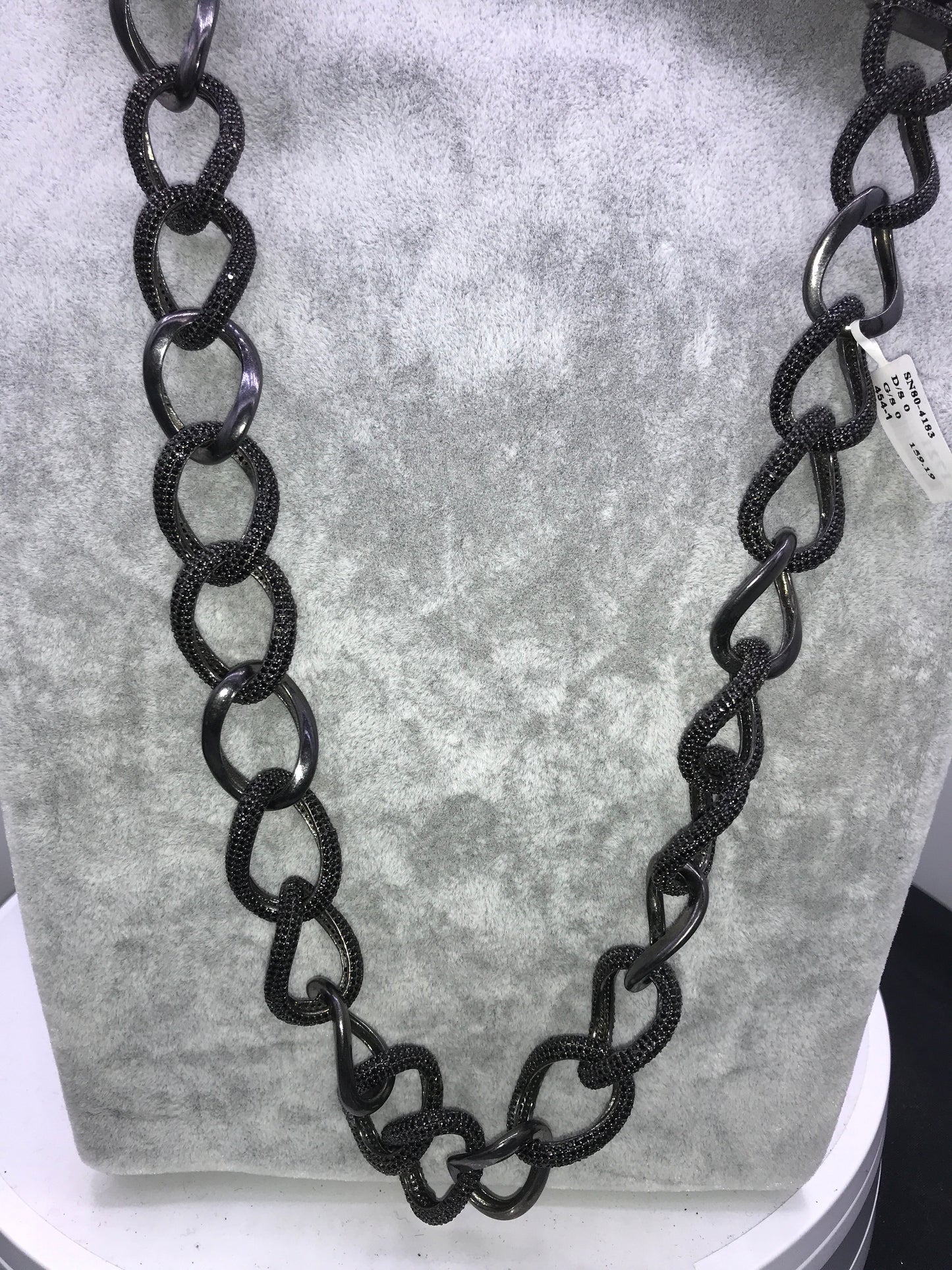 Black Spinel Chain Link Necklace