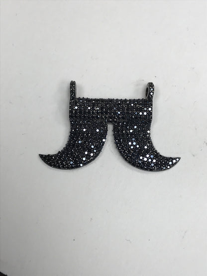 Horns Shaped Black Spinel Charm