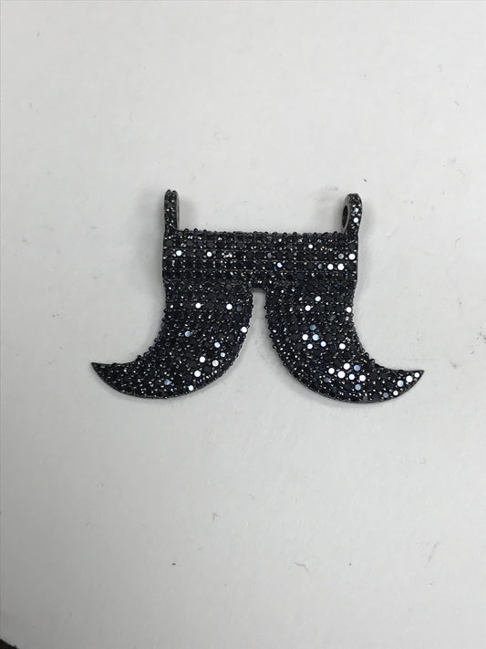Horns Shaped Black Spinel Charm