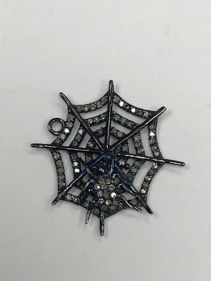 Spider Web Silver Diamond Charms
