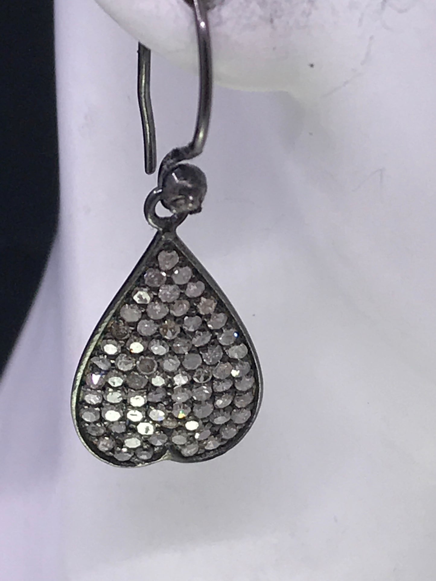 Silver and Diamond Pave  EARRINGS