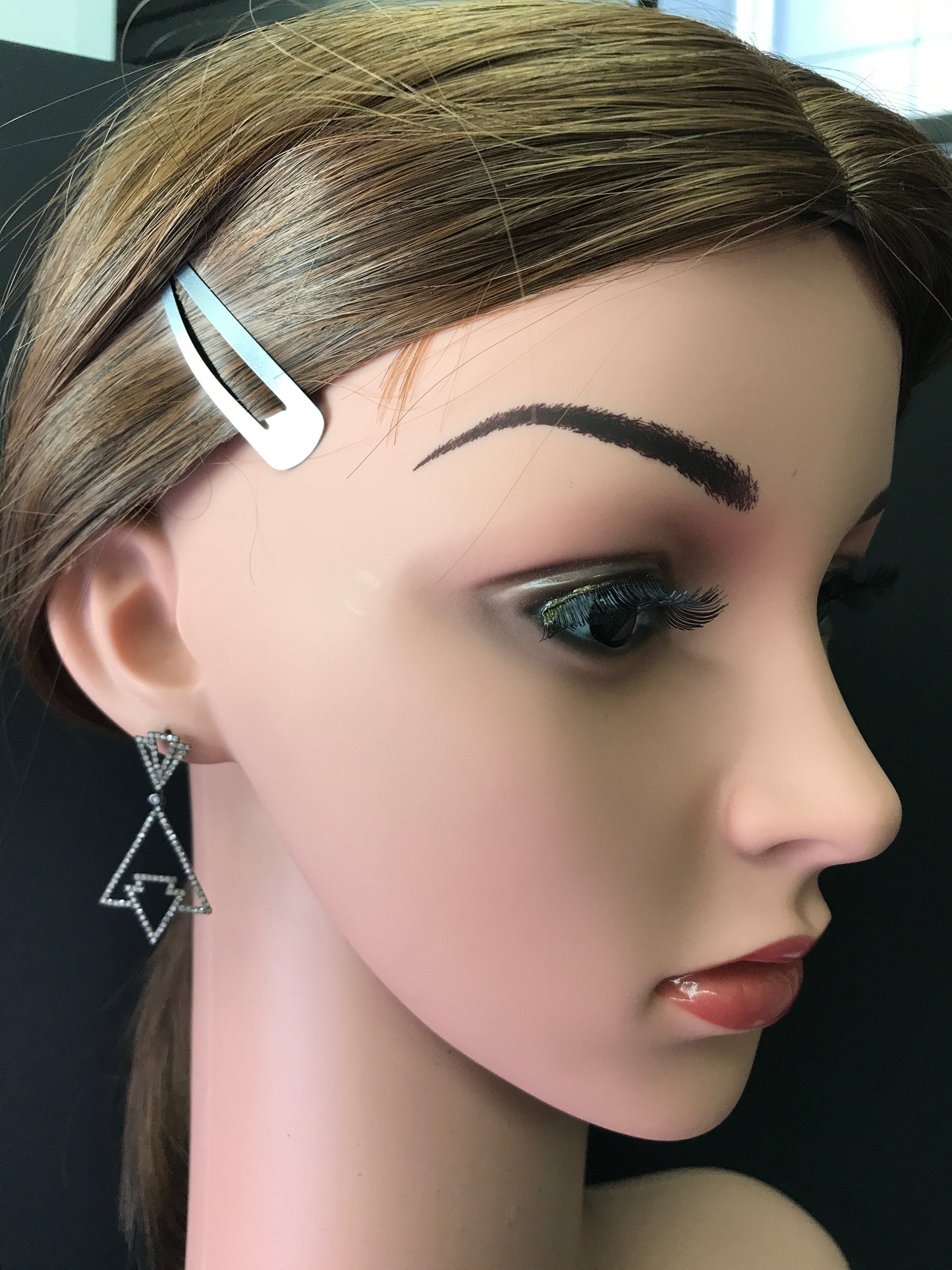 Diamond and Silver Black Rhodium Finish Earring