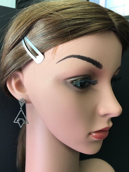Diamond and Silver Black Rhodium Finish Earring