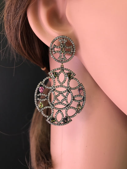 Diamond and Tourmaline Earrings